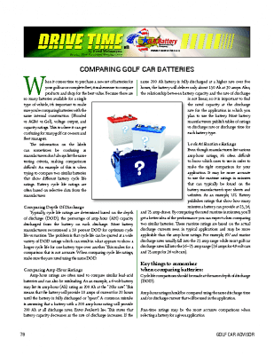 GCA MAGAZINE – Comparing Golf Car Batteries