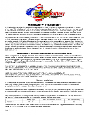 (RE) RENEWABLE ENERGY WARRANTY STATEMENT