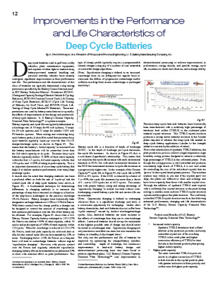 IUV MAGAZINE – IMPROVEMENTS AND LIFE CHARACTERISTICS OF DEEP CYCLE BATTERIES