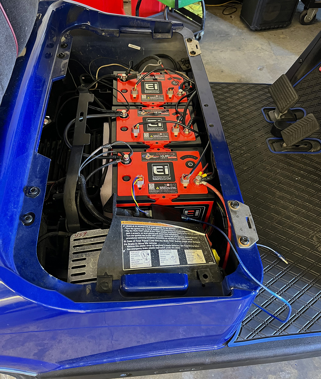 Greg Read's golf car after switching to US 48VGC2 Lithium-Ion batteries
