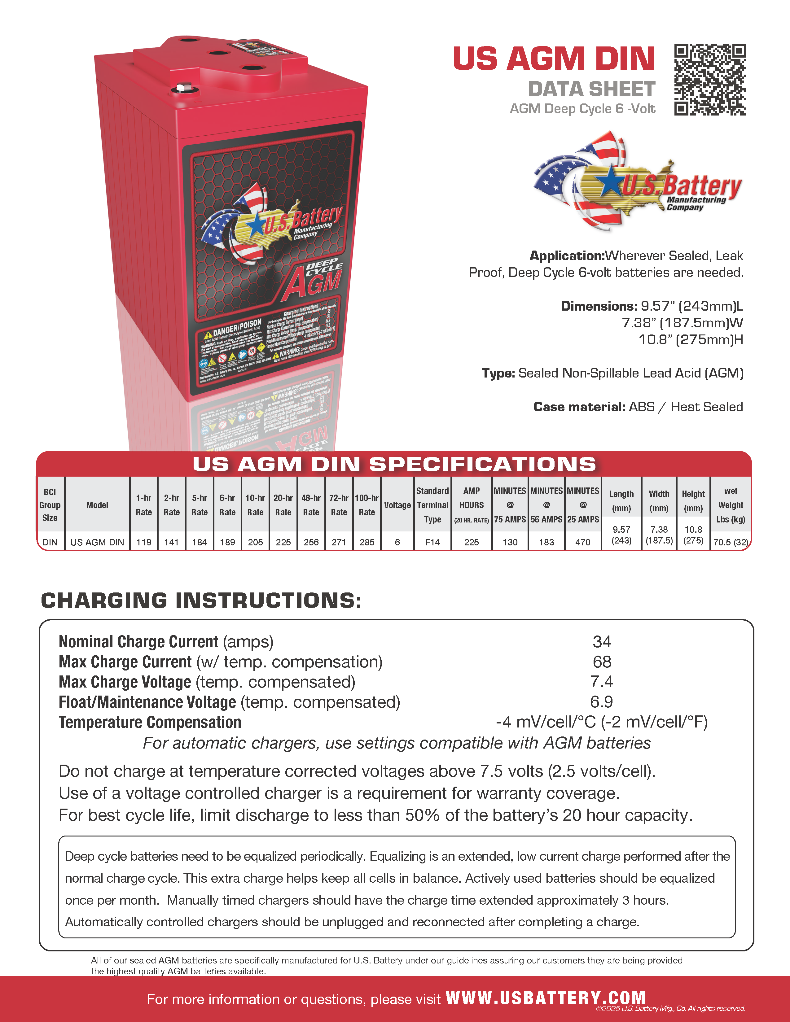 US AGM DIN data sheet